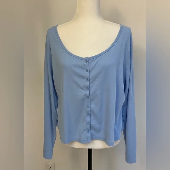 a new day Light Blue Sweater Cardigan Cropped - Picture 4 of 10
